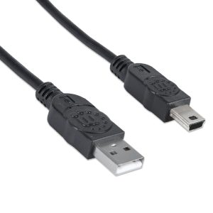 Manhattan Cable USB 2.0 A Macho Mini B de 5 Pines, Negro, 1.8m